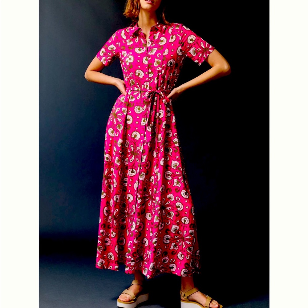 Anthropologie Vianne midi maxi shirtdress.